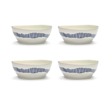 Ottolenghi Feast skål L Ø17 cm 4-pakning - White-stripes blue - Serax