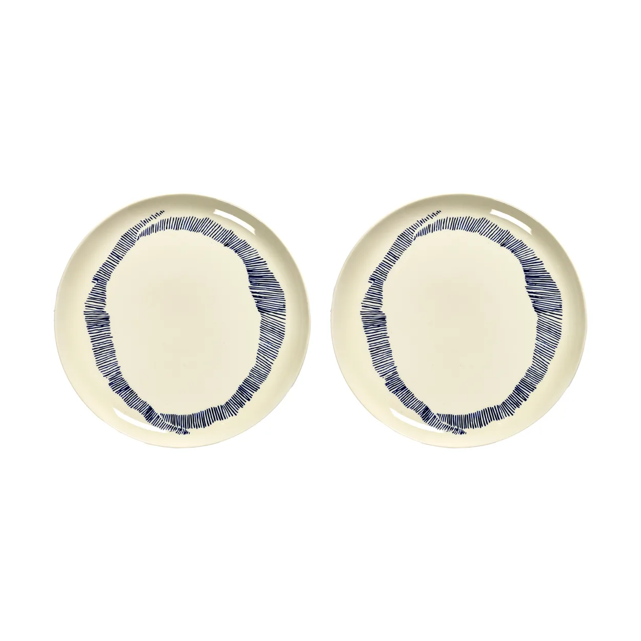 Serax Ottolenghi Feast tallerken L 26 cm 2-pakning White stripes-blue