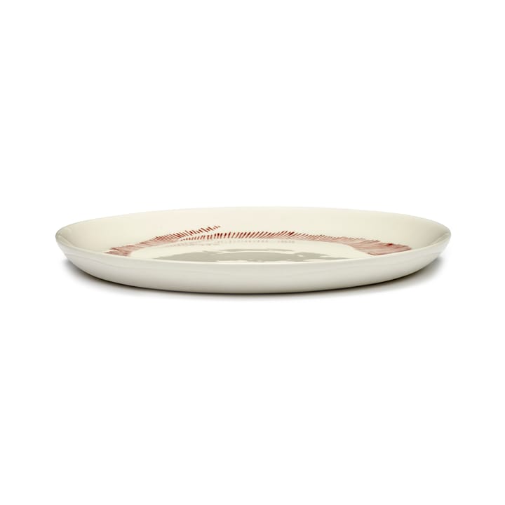 Ottolenghi Feast tallerken M Ø22,5 cm 2-pakning, White stripes-red Serax