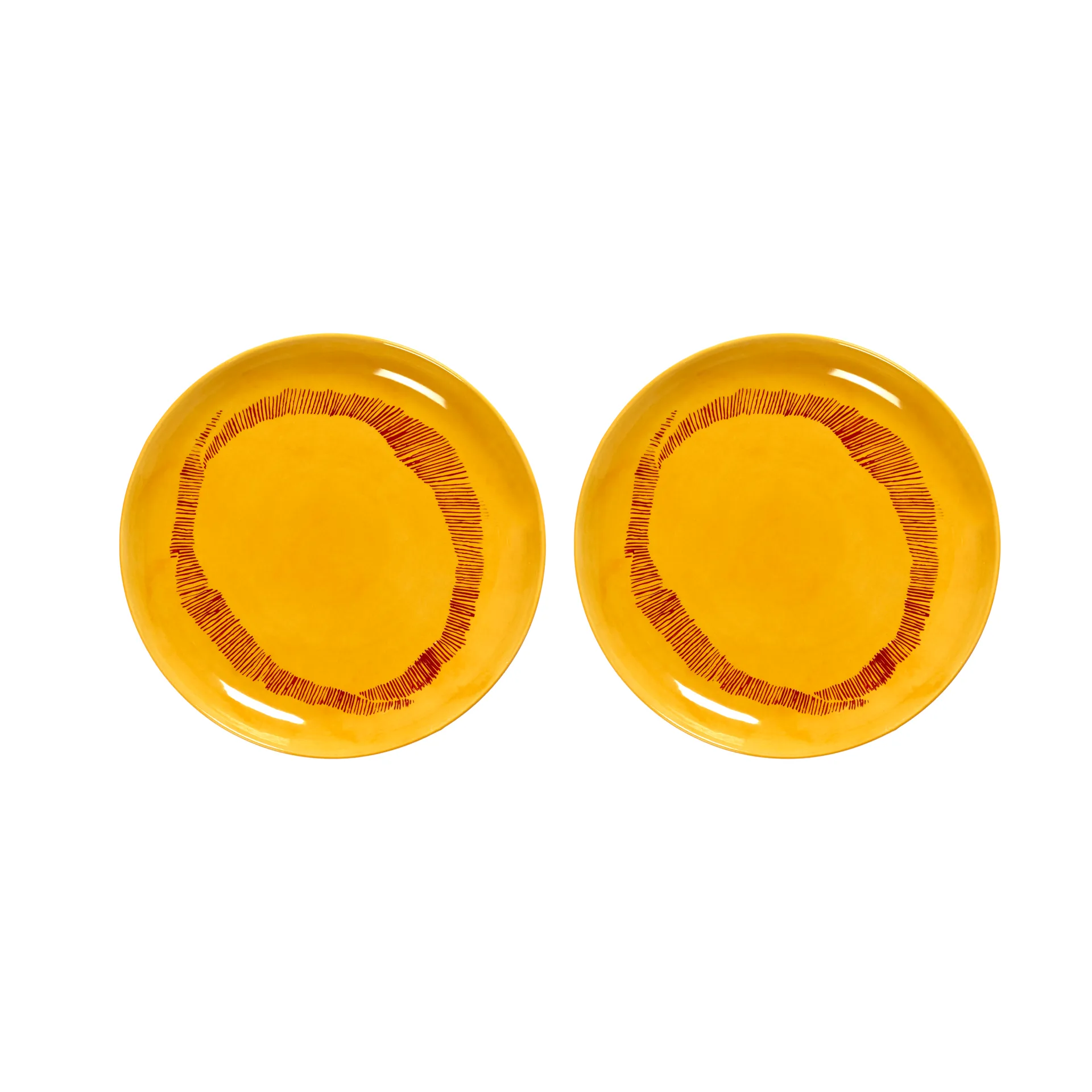 Ottolenghi Feast tallerken S Ø19 cm 2-pakning, Yellow stripes-red Serax