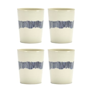 Ottolenghi Feast tekopp 33 cl 4-pakning - White stripes-blue - Serax