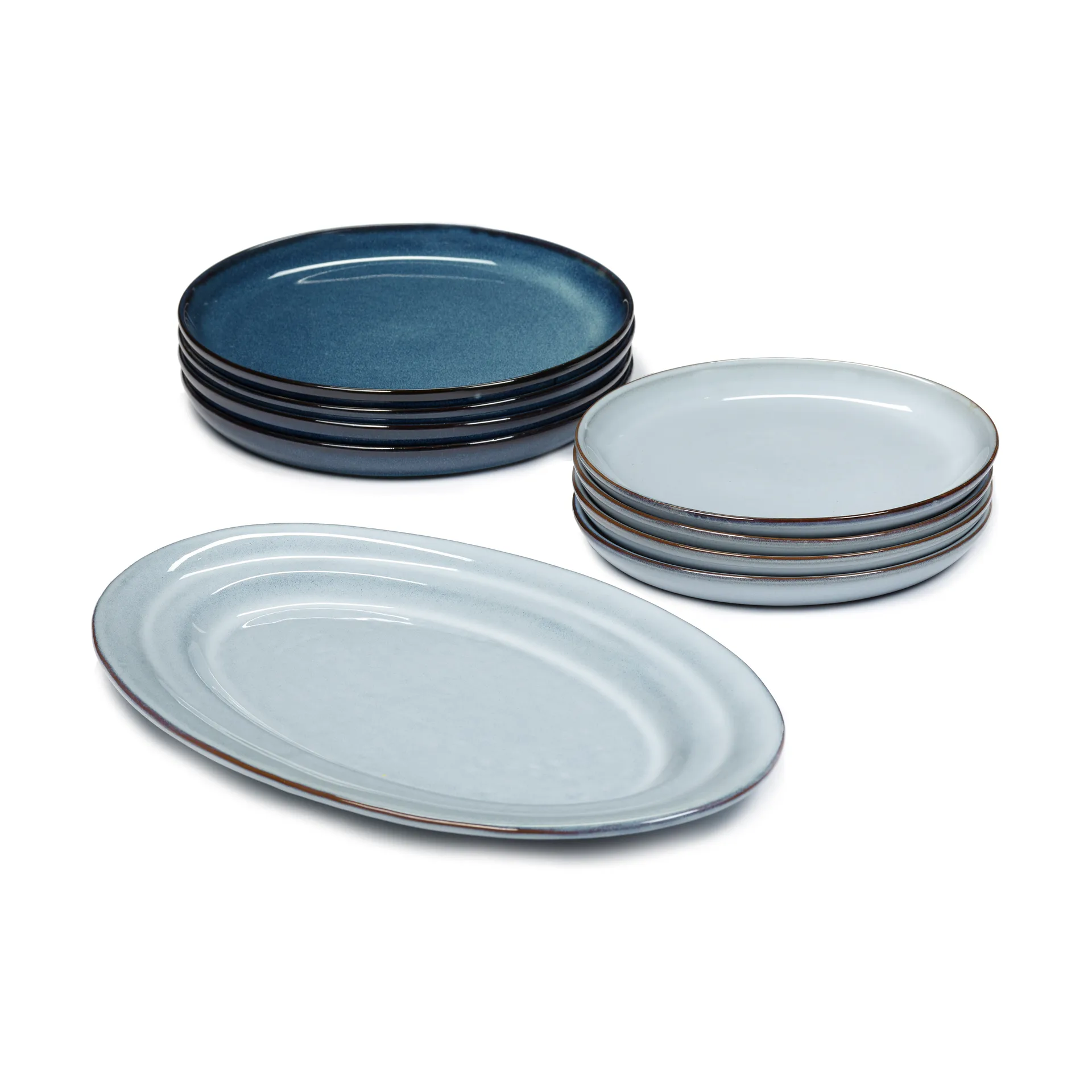 Pure dinner set 9 deler, Blue Serax