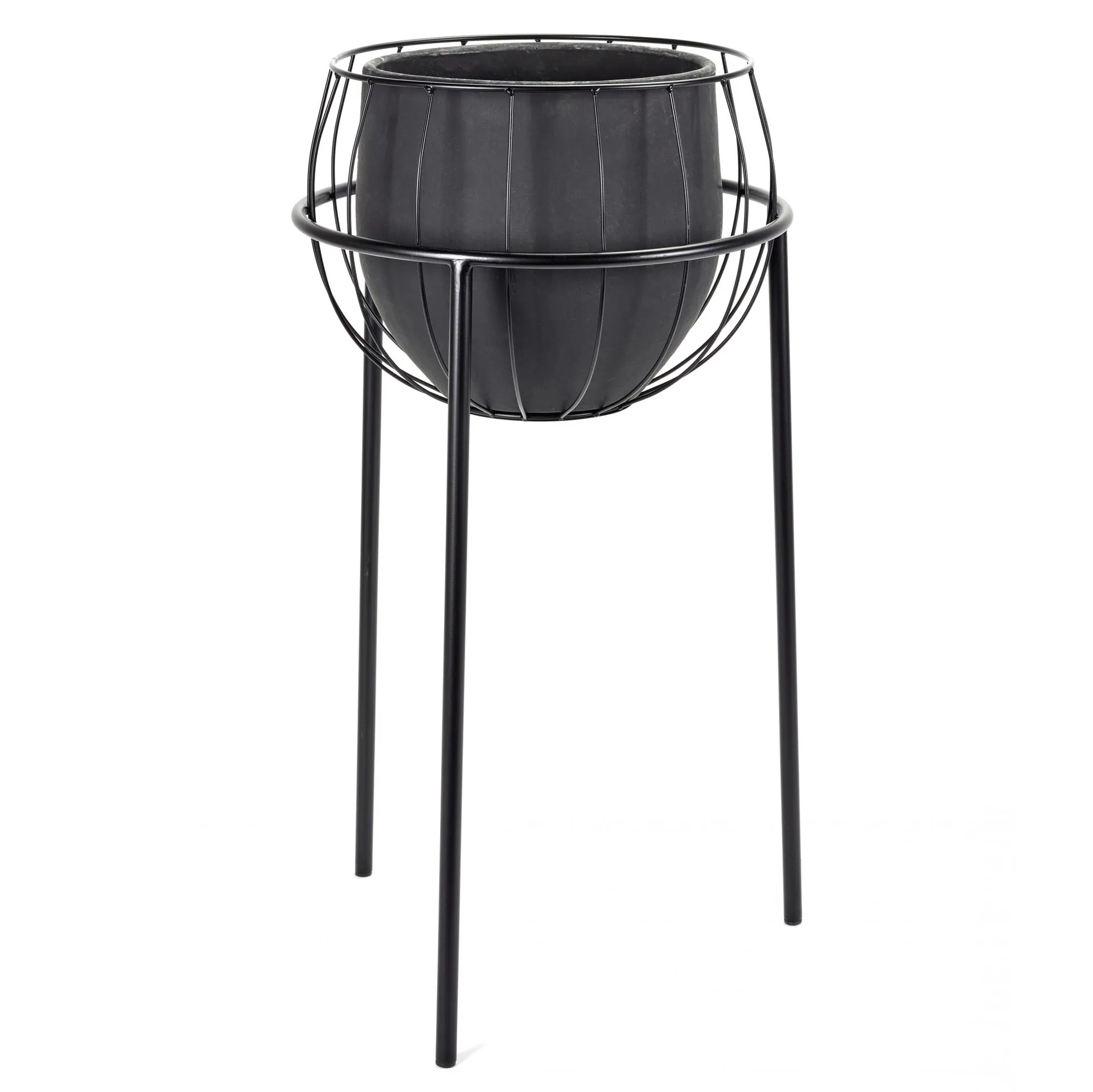 Serax krukke med blomsterpidestall, Black Serax