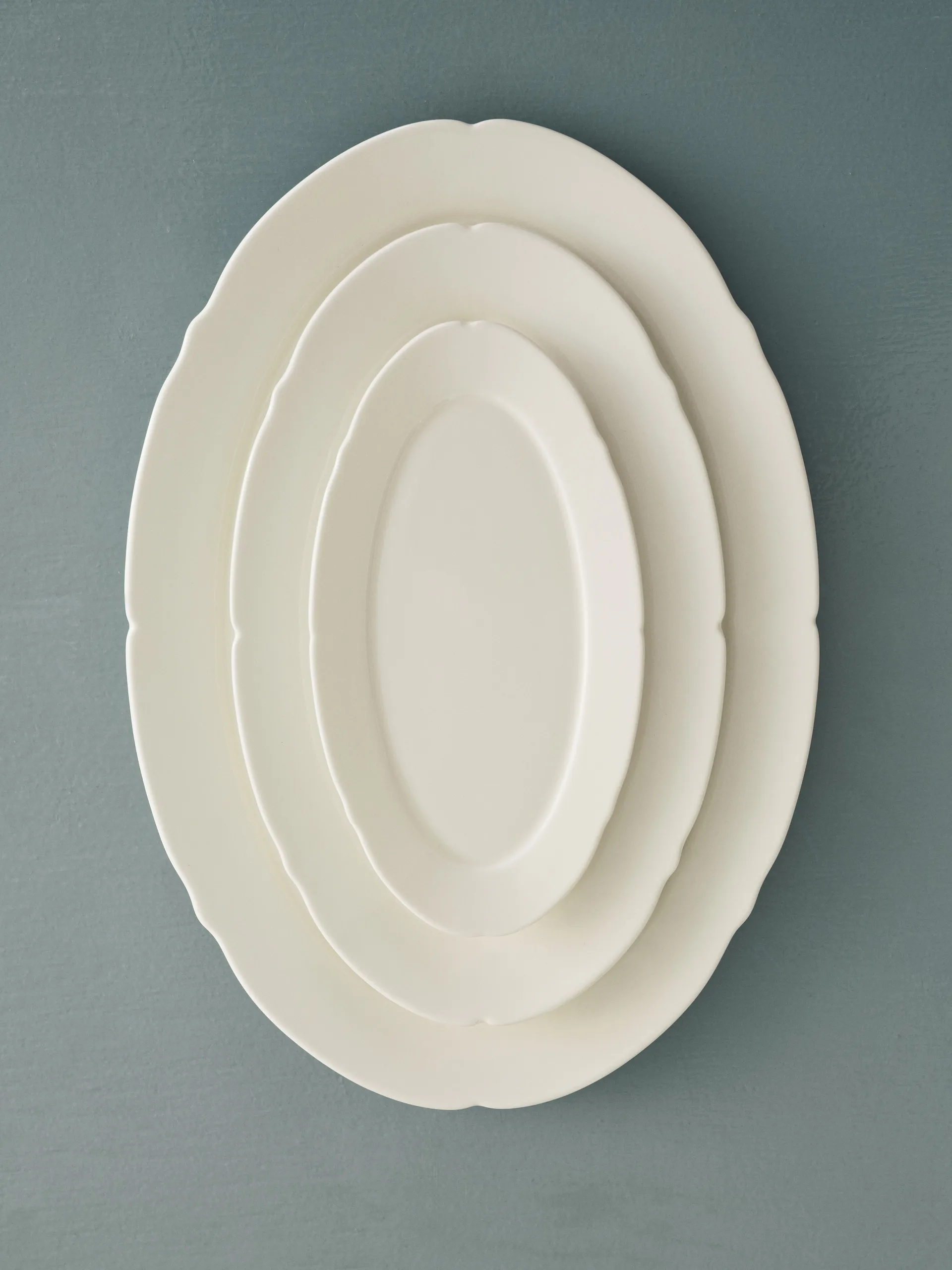 Silhouette oval tallerken M 15x24,5 cm 4-pakn., White Serax