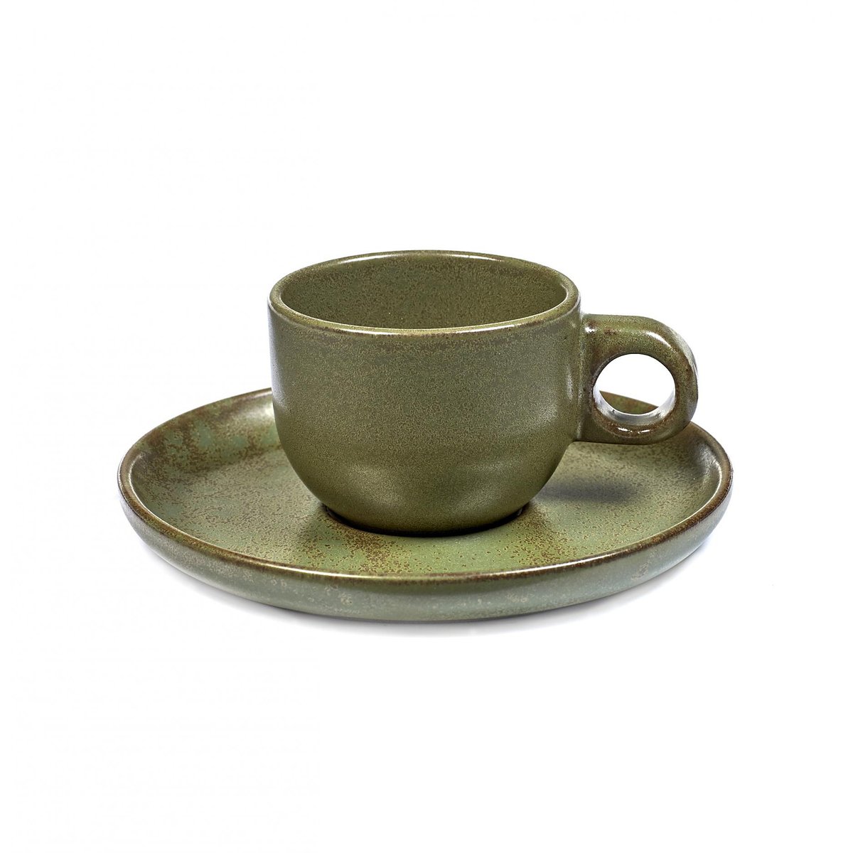 Serax Surface espressokopp med fat 10 cl Camogreen | Skandinavisk Design | Espressokopper | Grønn