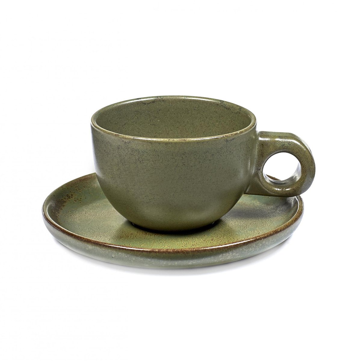 Serax Surface kaffekopp med fat 13 cl Camogreen | Skandinavisk Design | Kaffekopper | Grønn