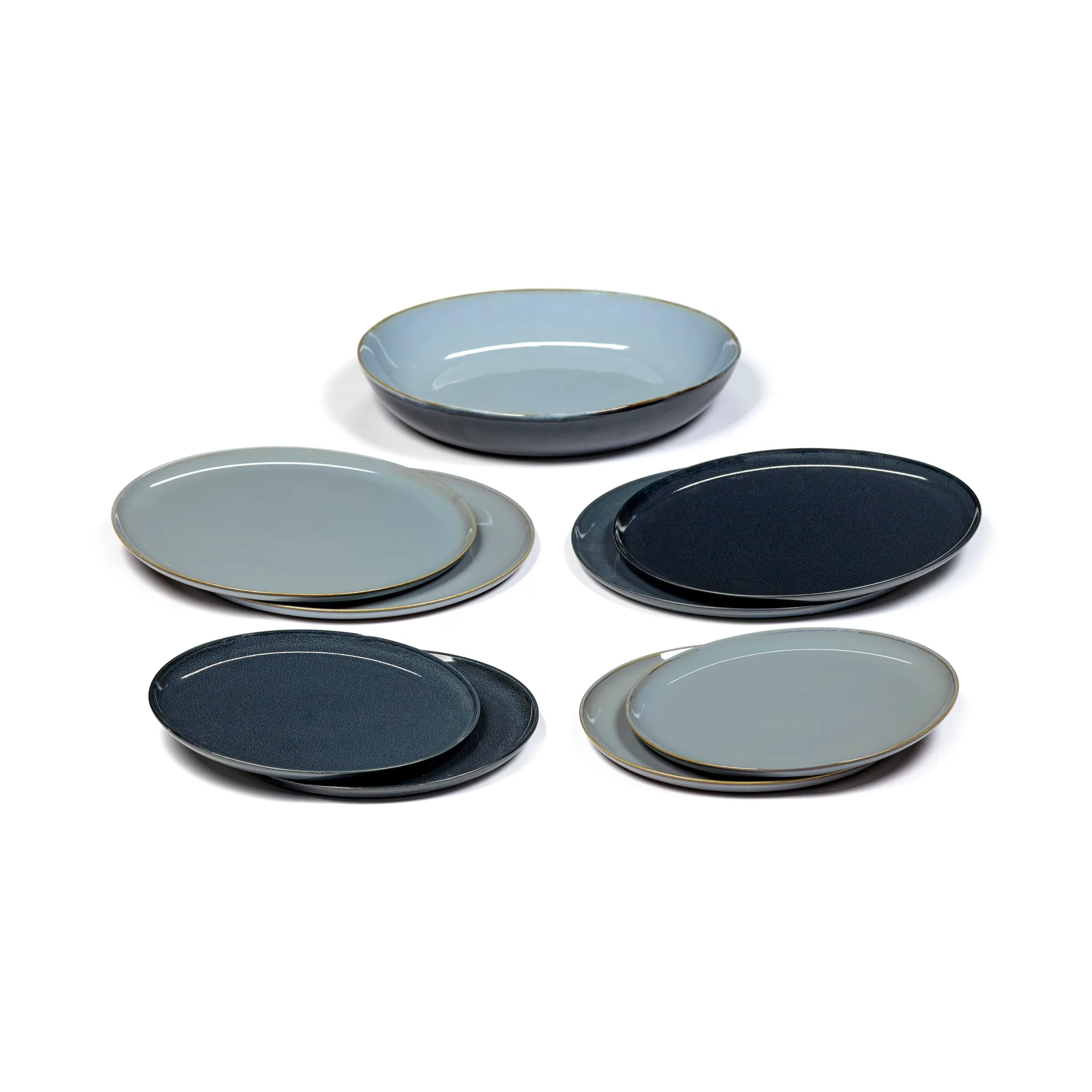 Terres de Rêves dinner set 9 deler, Smokey blue-dark blue Serax