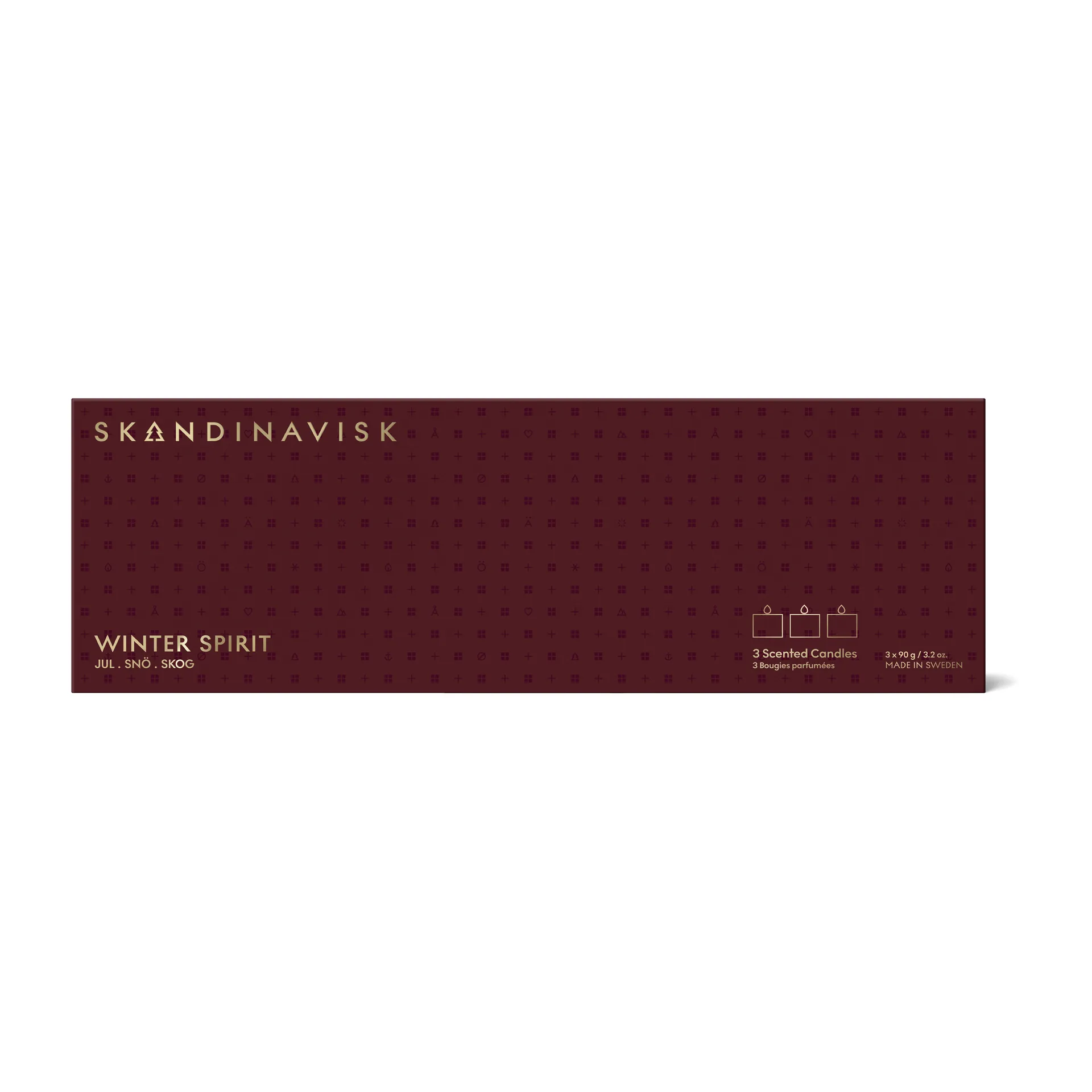 Winter Spirit Mini lys gavesett 3 deler, 3 x 90 g Skandinavisk