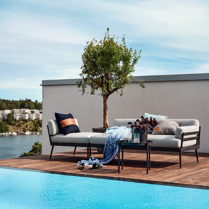 Anholt sofa, Sunbrella Natté Grey Storm-mørkgrå aluminiumsramme Skargaarden