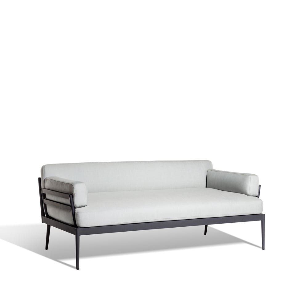 Skargaarden Anholt sofa Sunbrella Natté Grey Storm-mørkgrå aluminiumsramme