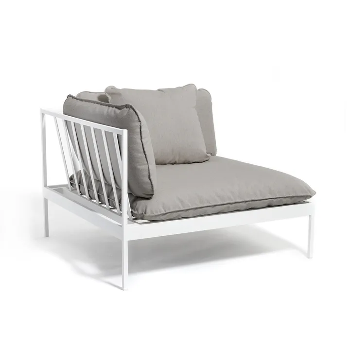 Bönan hjørnemodul lysegrå aluminium - beige lin - Skargaarden