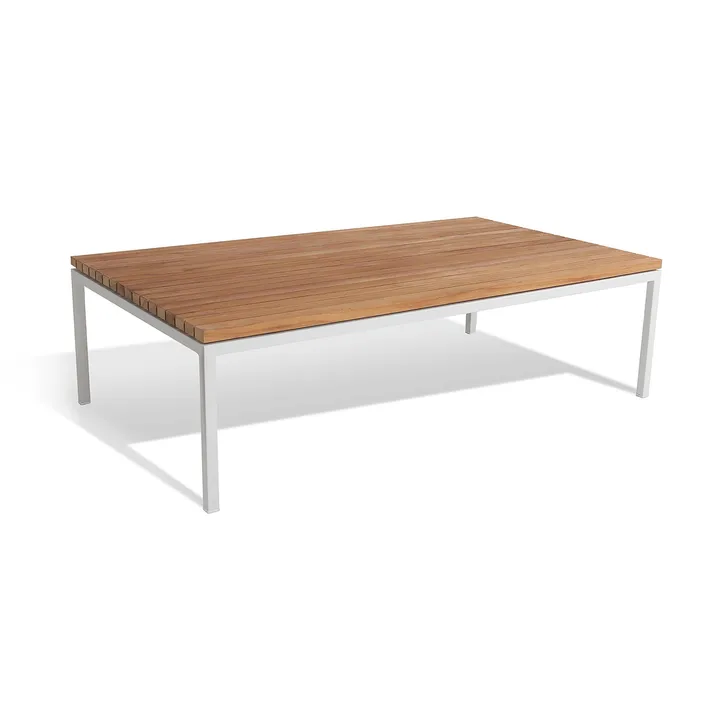 Bönan loungebord 105x60x30 cm lysegrå ramme - teak - Skargaarden