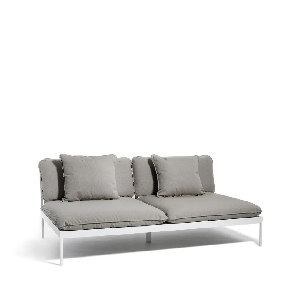Bönan modulsofa, Fiord 551 beige, 2-seter, lysegrå aluminiumsramme Skargaarden