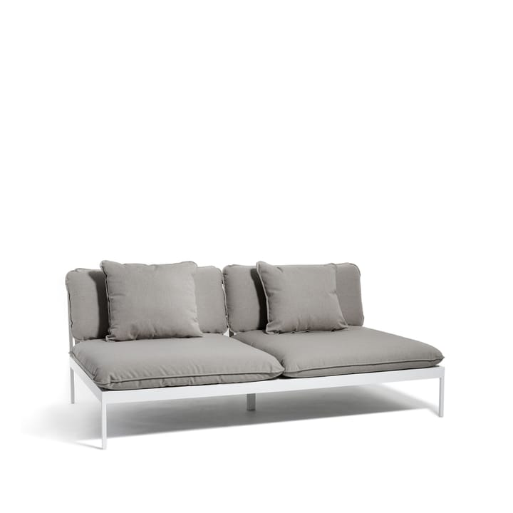 Bönan modulsofa - Fiord 551 beige, 2-seter, lysegrå aluminiumsramme - Skargaarden