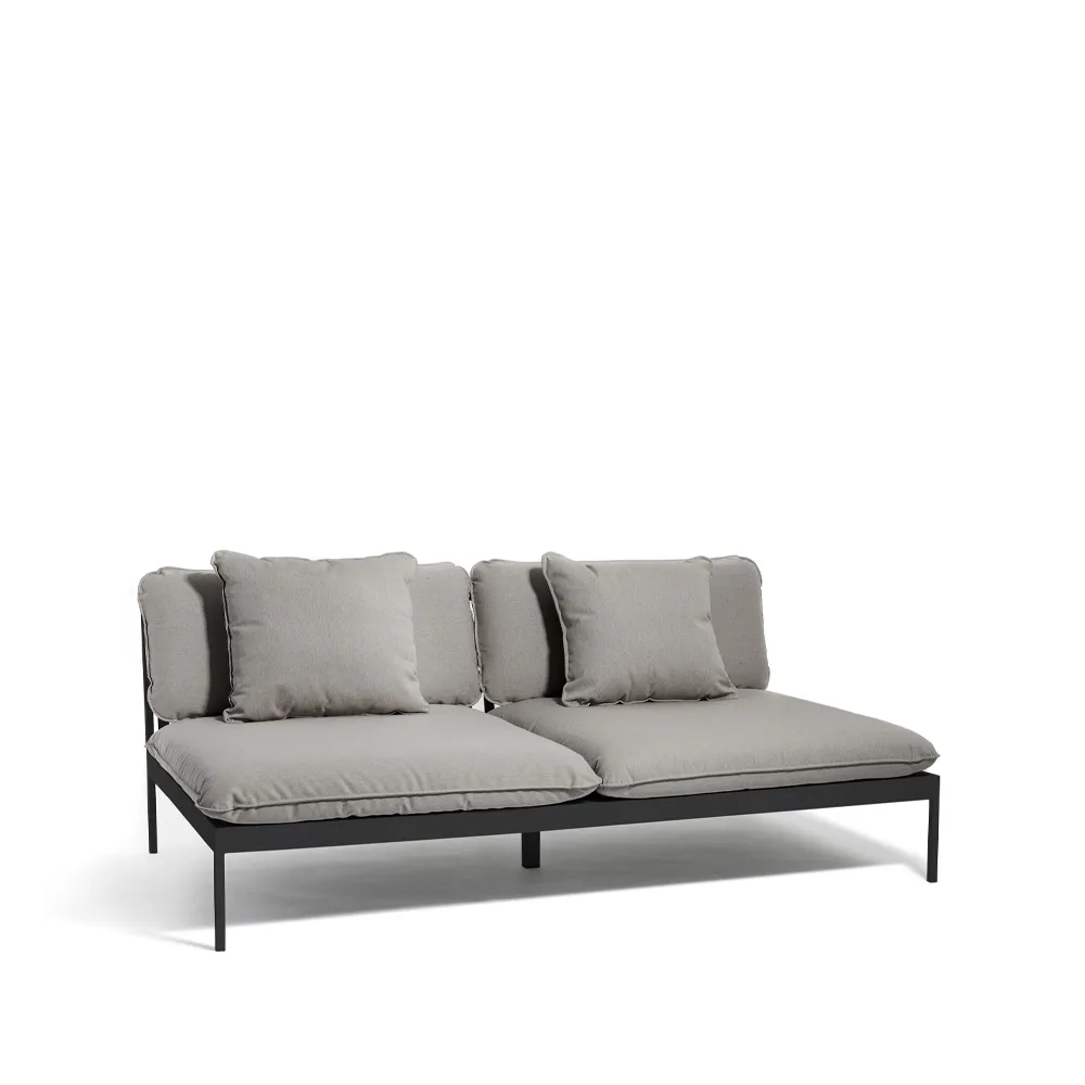 Bönan modulsofa, Fiord 551 beige, 2-seter, mørkegrå aluminiumsramme Skargaarden