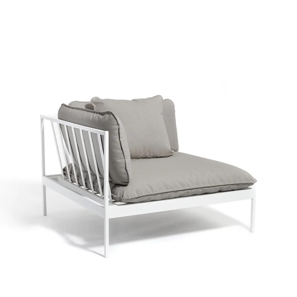 Bönan modulsofa, Fiord 551 beige, hjørnedel, lysegrå aluminiumsramme Skargaarden