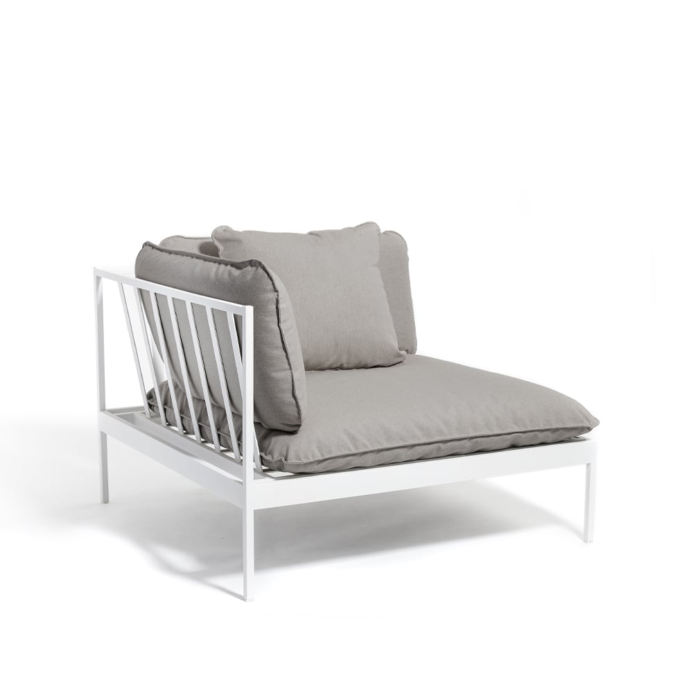 Skargaarden Bönan modulsofa Fiord 551 beige, hjrnedel, lysegrå aluminiumsramme