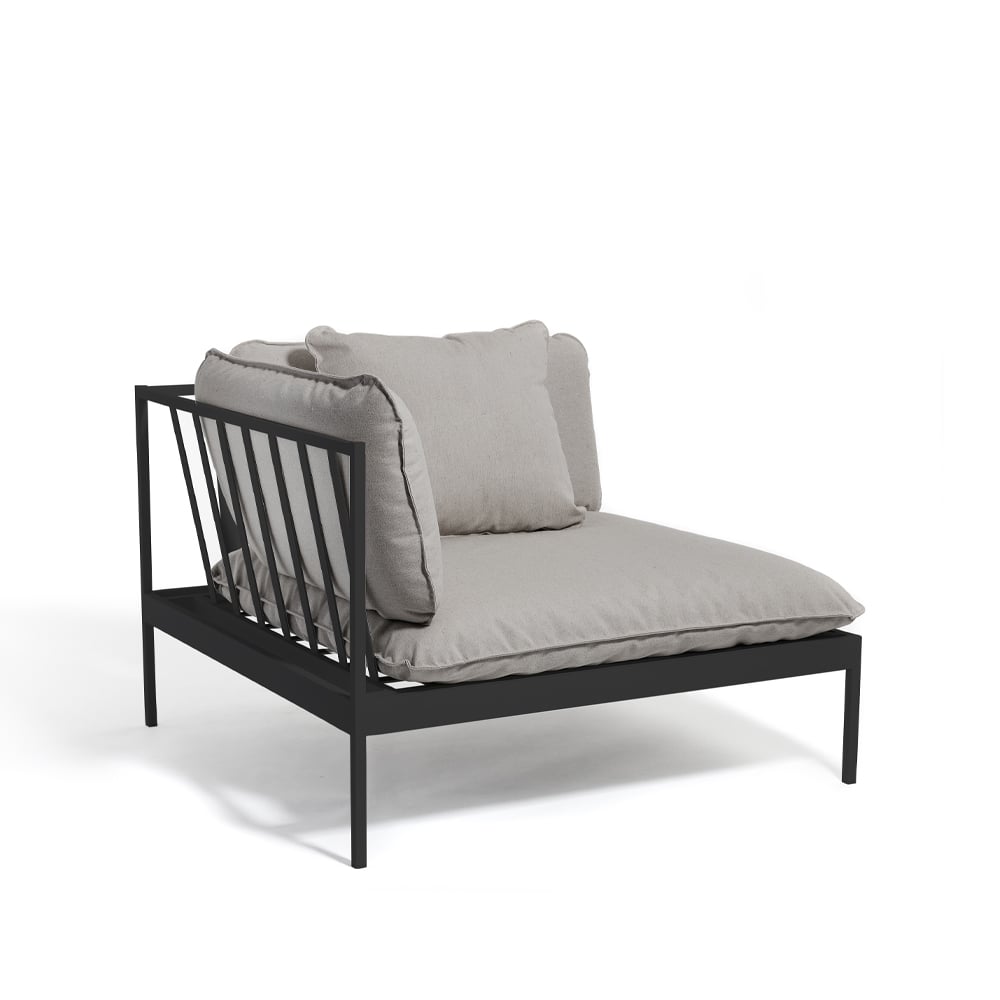 Skargaarden Bönan modulsofa Fiord 551 beige, hjrnedel, mrkegrå aluminiumsramme