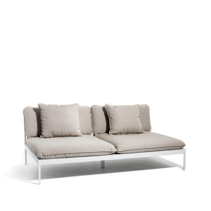 Bönan modulsofa - Sunbrella Ashe light grey, 2-seter, lysegrå aluminiumsramme - Skargaarden