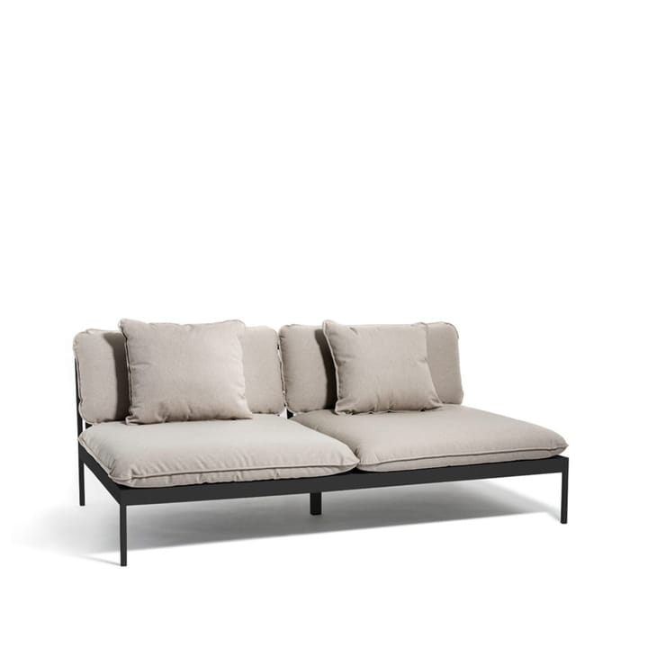 Bönan modulsofa - Sunbrella Ashe light grey, 2-seter, mørkegrå aluminiumsramme - Skargaarden