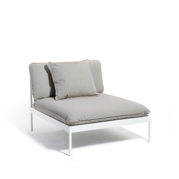 Bönan modulsofa - Sunbrella Sling light grey, 1-seter, lysegrå aluminiumsramme - Skargaarden