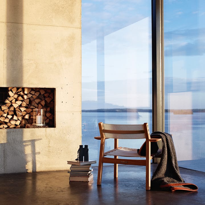 Djurö loungestol, Batyline white, teak Skargaarden