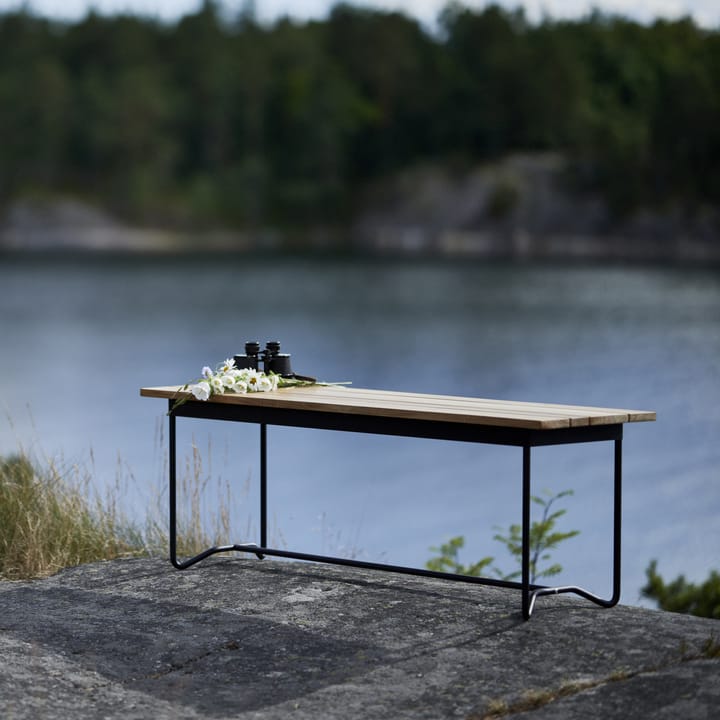 Grinda benk, Teak, svart stativ Skargaarden
