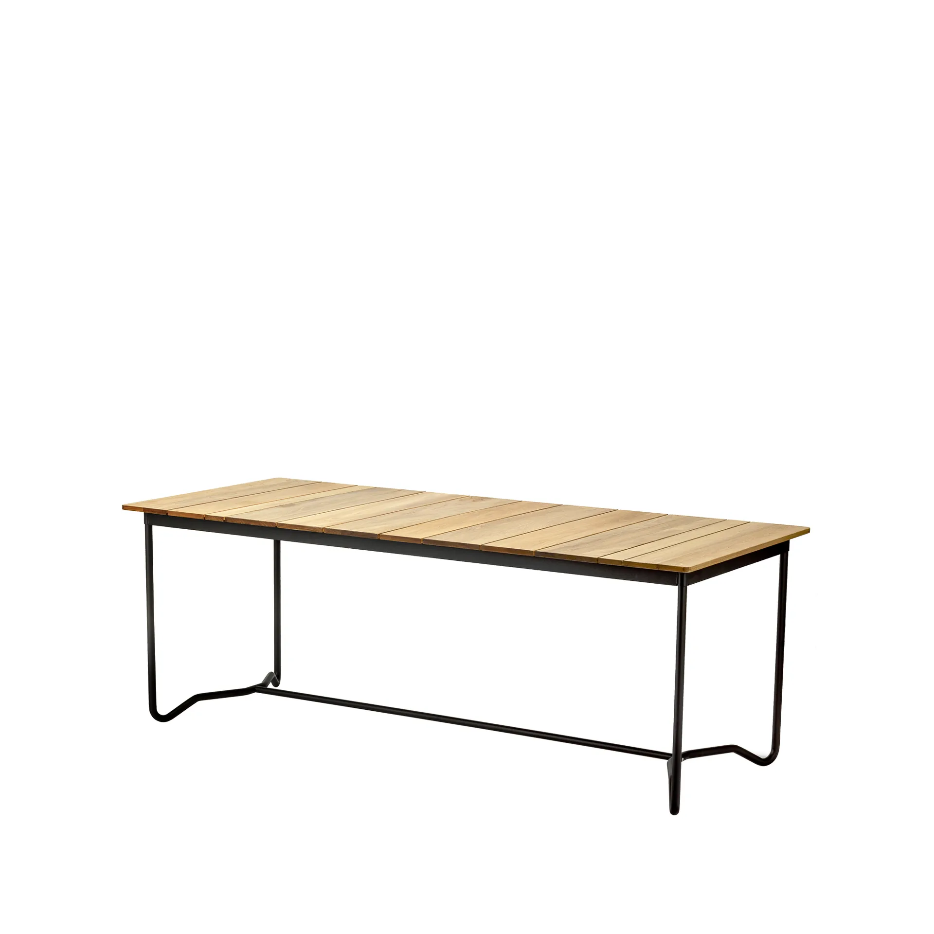 Grinda benk, Teak, svart stativ Skargaarden