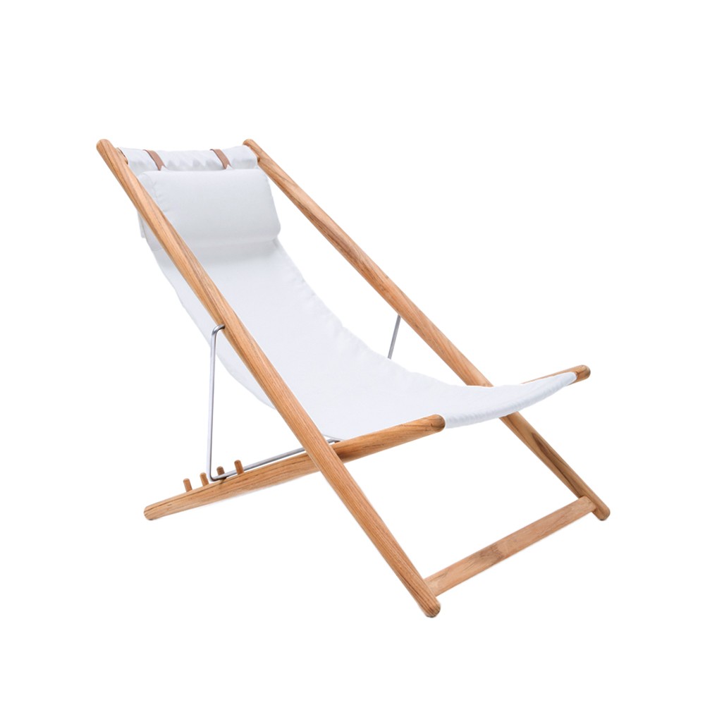 Skargaarden H55 hvilestol teak Agora Nautic white