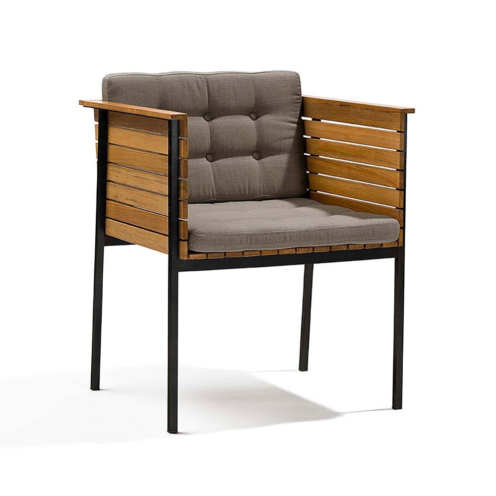 Bilde av Skargaarden Häringe karmstol Sunbrella Natté Nature Grey-teak-svart