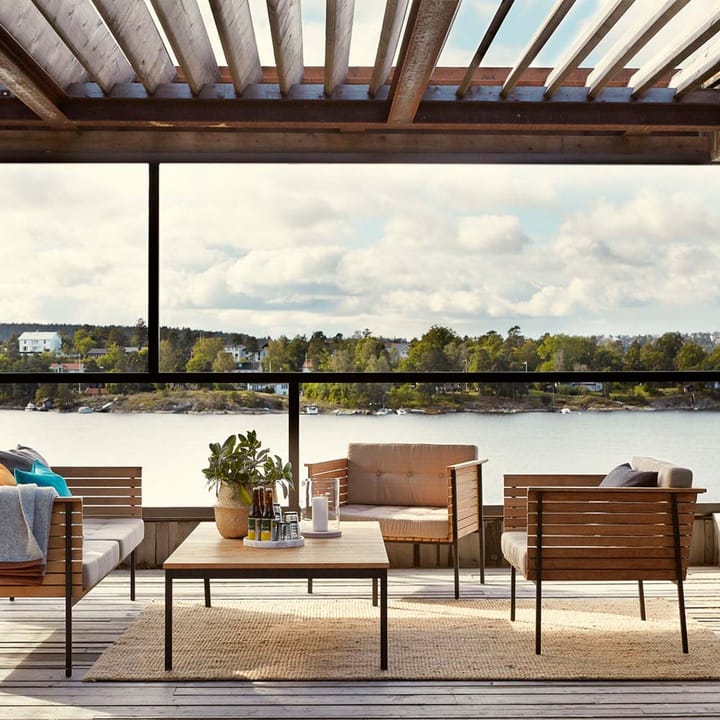 Häringe loungestol, Sunbrella Natté Nature Grey-teak-svart Skargaarden