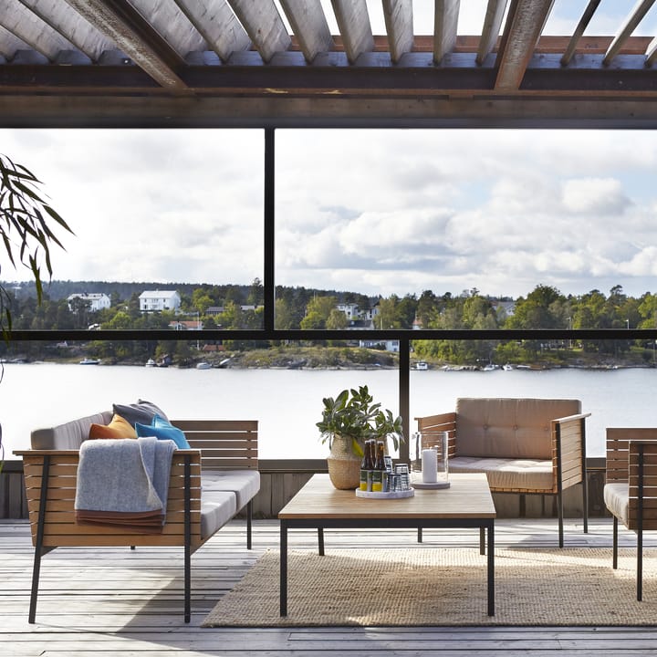 Häringe sofa, Sunbrella Natté Nature Grey-teak-svart Skargaarden
