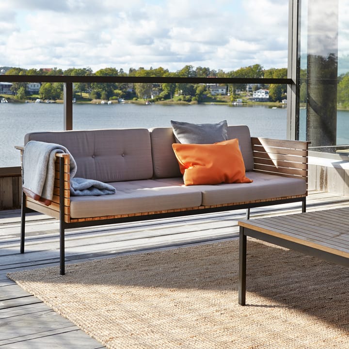 Häringe sofa, Sunbrella Natté Nature Grey-teak-svart Skargaarden