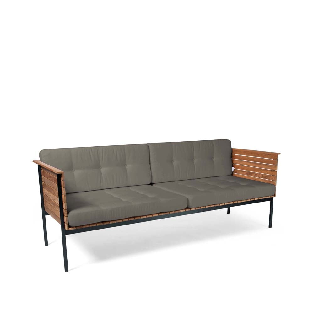 Skargaarden Häringe sofa Sunbrella Natté Nature Grey-teak-svart
