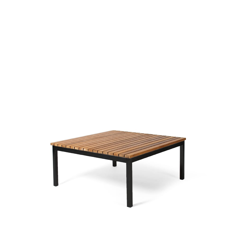 Skargaarden Häringe sofabord Teak, smal, svart stålstativ