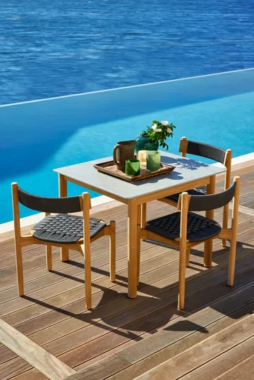 Koster spisebord 98x95x74 cm - Komposittplate og teak - Skargaarden