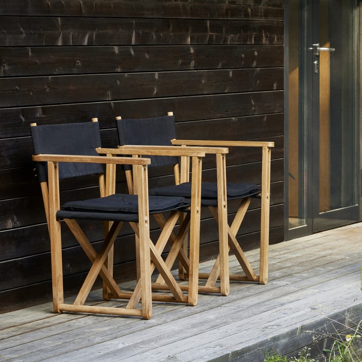 Kryss Dining karmstol - Slate dark grey, teak - Skargaarden