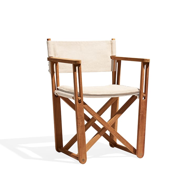 Kryss Lounge karmstol - Sunbrella Heritage Papyrus beige, teak - Skargaarden