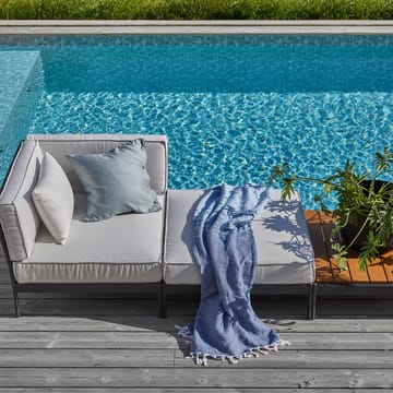 Lidö modulsofa - Sunbrella Deave silver grey, fotskammel, mørkegrå aluminiumsramme - Skargaarden