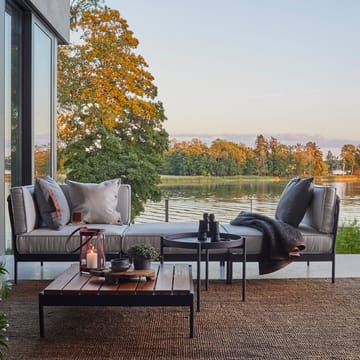 Lidö modulsofa - Sunbrella Deave silver grey, fotskammel, mørkegrå aluminiumsramme - Skargaarden