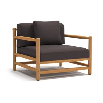 Saltholm loungestol teak - gråbrun pute - Skargaarden