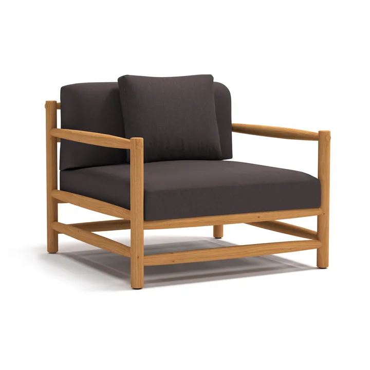 Saltholm loungestol teak - gråbrun pute - Skargaarden