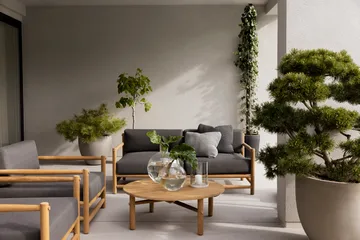 Saltholm loungestol teak - gråbrun pute - Skargaarden