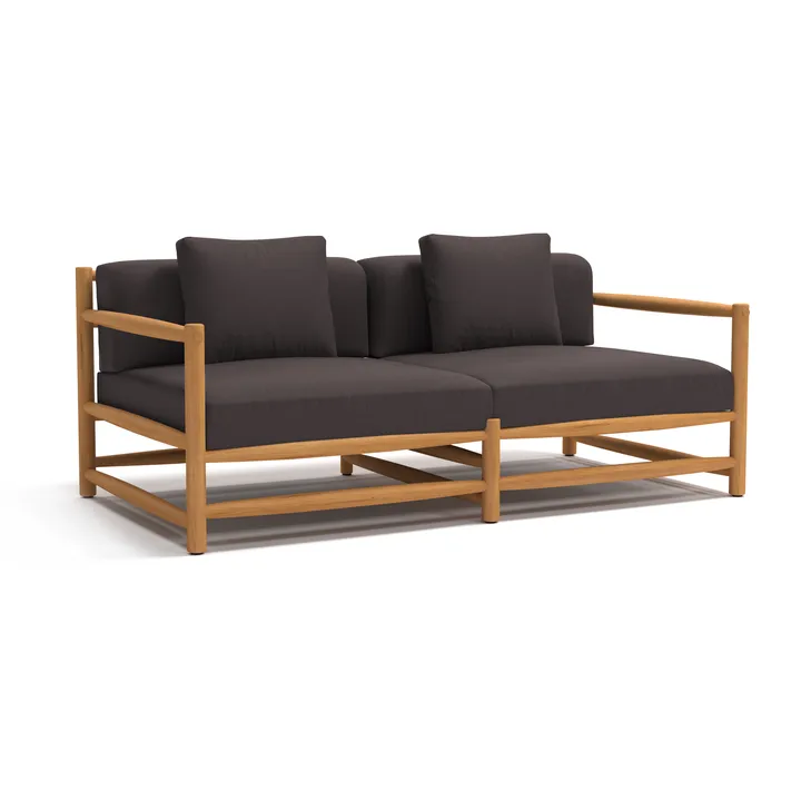 Saltholm sofa teak - gråbrun pute - Skargaarden