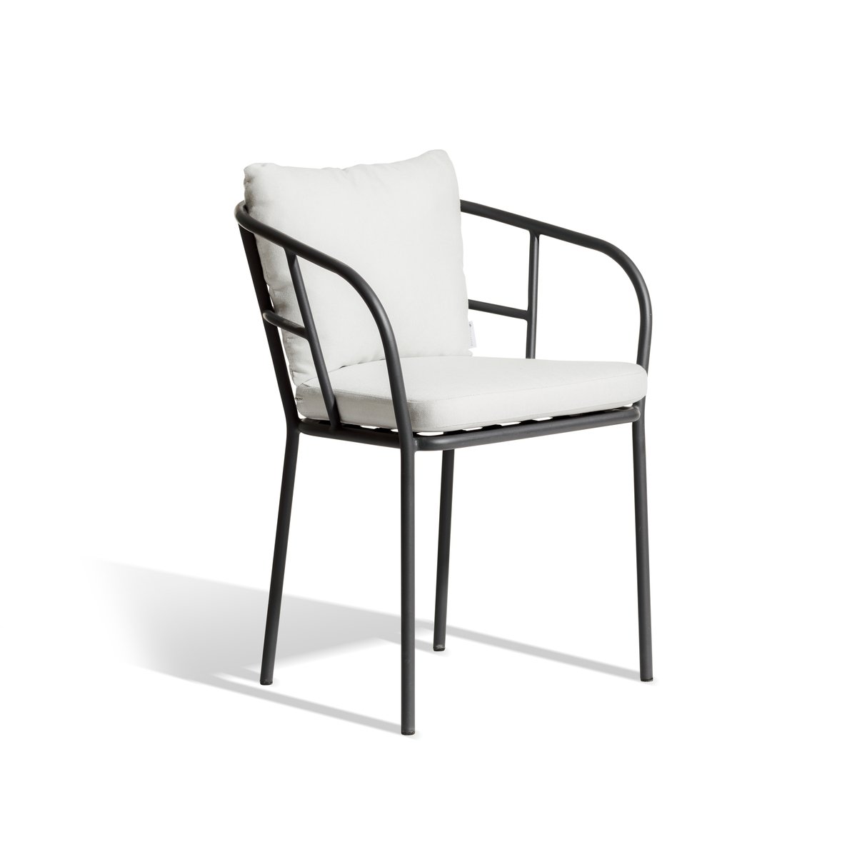 Skargaarden Saltö Dining karmstol Sunbrella silver grey-stativ charcoal grey