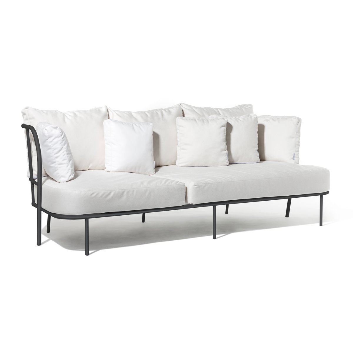 Skargaarden Saltö sofa Sunbrella silver grey, charcoal grey aluminiumramme