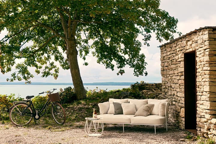 Saltö sofa, Sunbrella silver grey, charcoal grey aluminiumramme Skargaarden