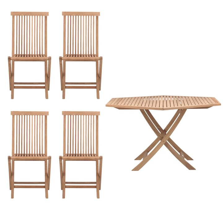 Viken Utegruppe - 1 bord og 4 stoler - teak - undefined - Skargaarden