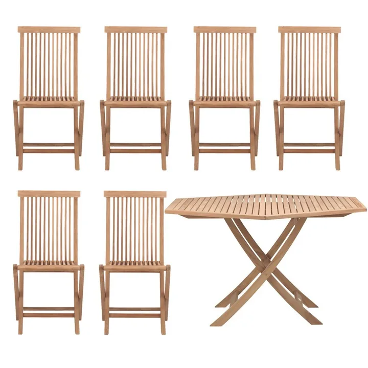 Viken Utegruppe - 1 bord og 6 stoler - teak - Skargaarden