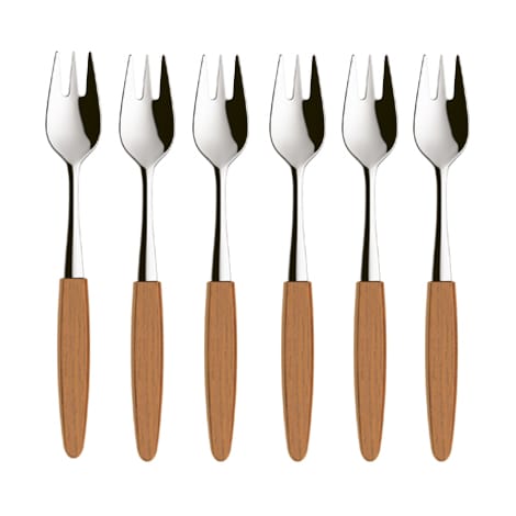 Skaugum dessertgaffel 6-stk. Ecco Teak - undefined - Skaugum of Norway
